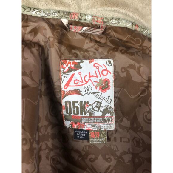Liquid Boardwear ski jacket in cream & floral with removable hood size XS - Picture 7 of 16